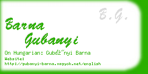 barna gubanyi business card